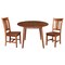 International Concepts 42 in. Solid Wood Round Dual Drop Leaf Dining Table with 2 Chairs in Distressed Oak K42-42DL-C10-2 - alternate 1